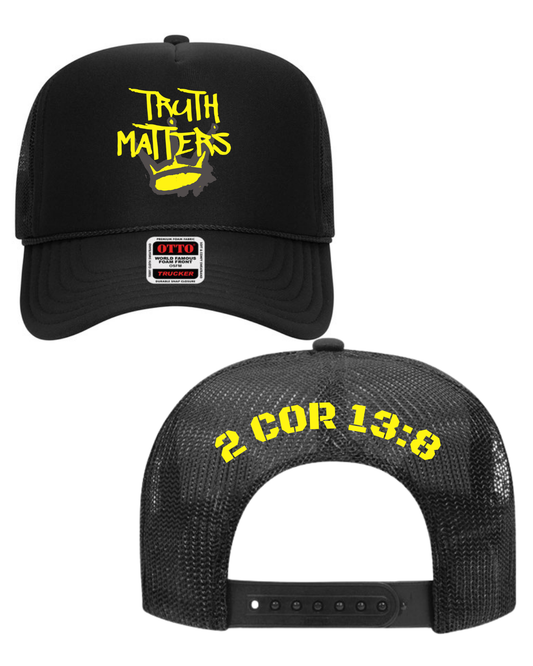 Truth Matters 2 Trucker Hat – Christian Streetwear Snapback | Bold Faith Mesh Cap