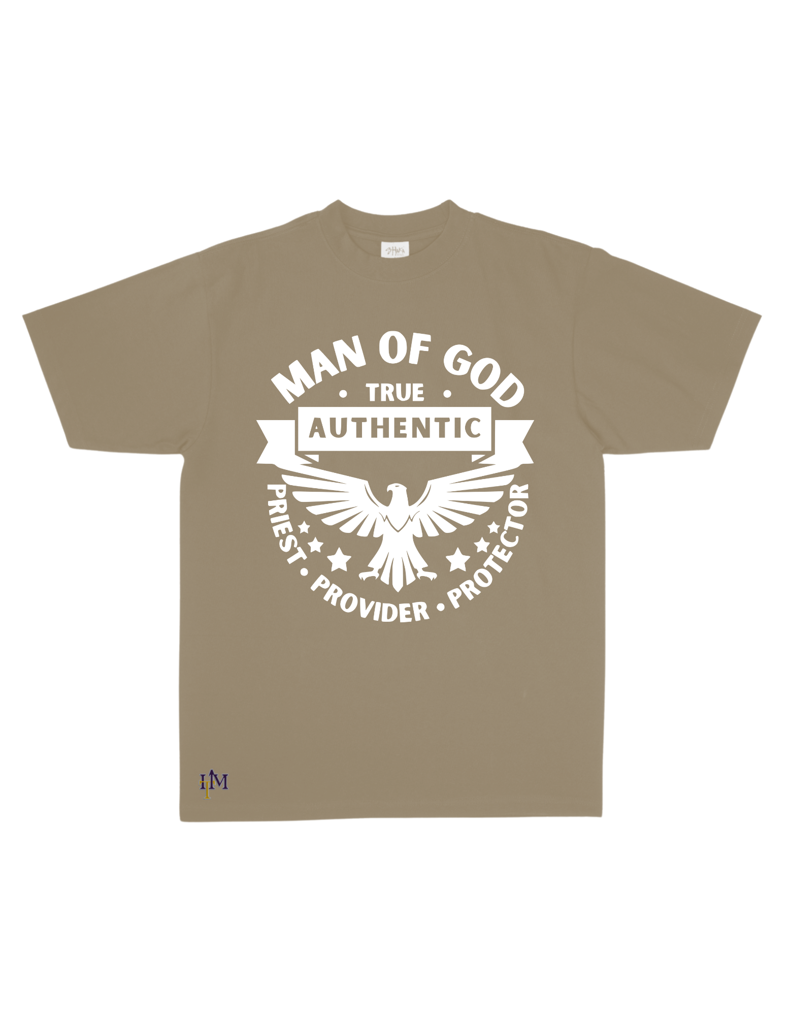 Men's Heavy Weight Cotton (Flocked) Man of God Eagle Tee