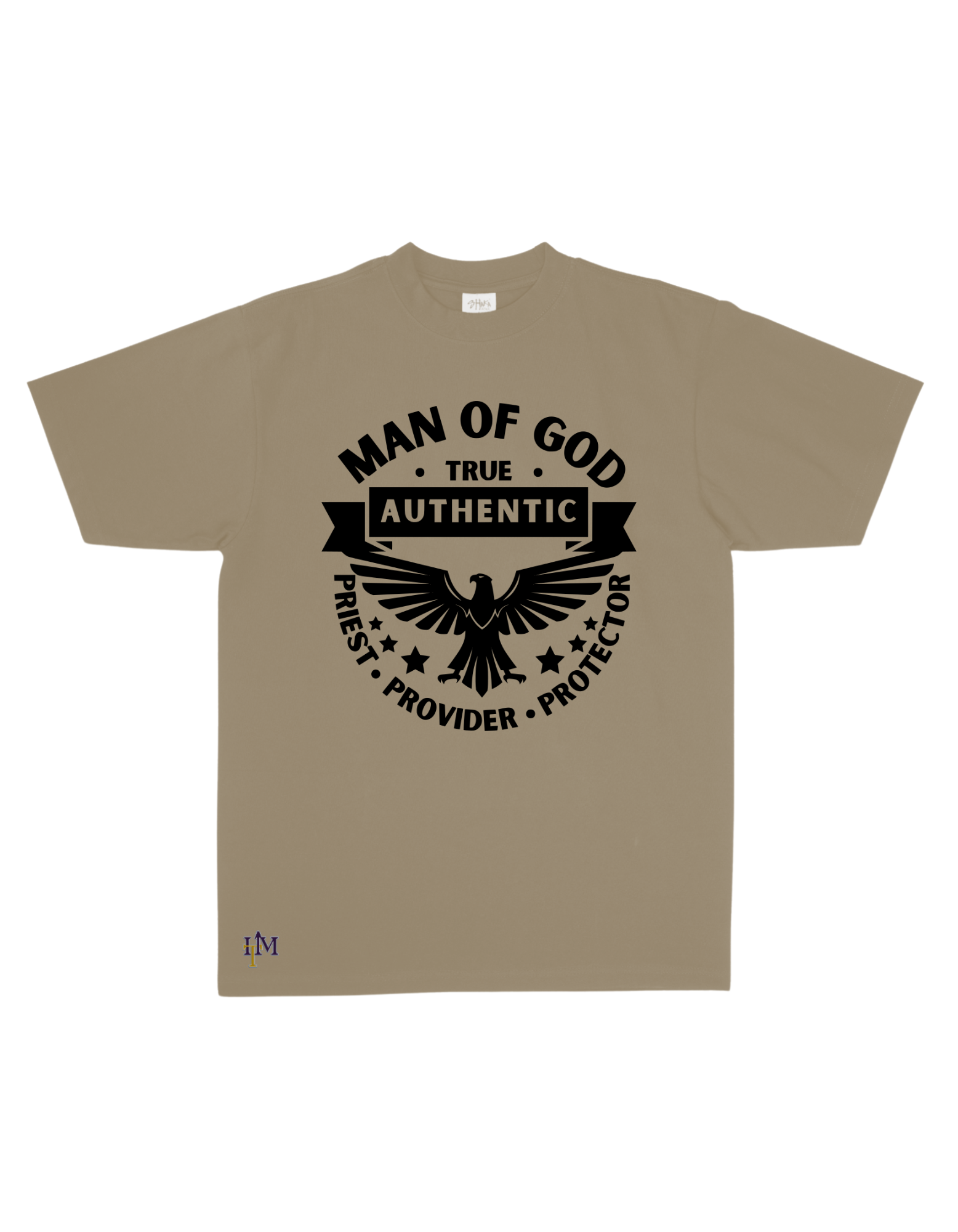 Men's Heavy Weight Cotton (Flocked) Man of God Eagle Tee