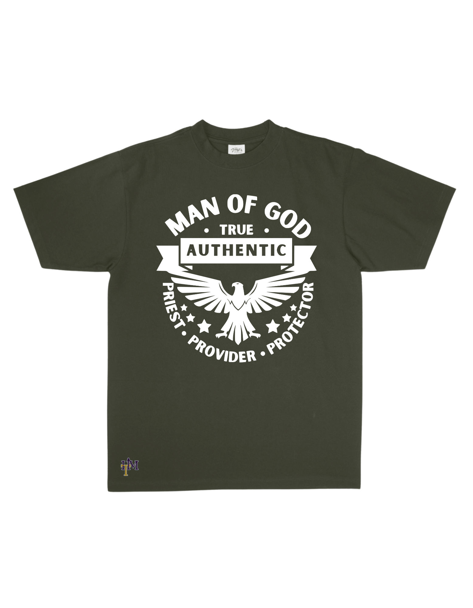 Men's Heavy Weight Cotton (Flocked) Man of God Eagle Tee