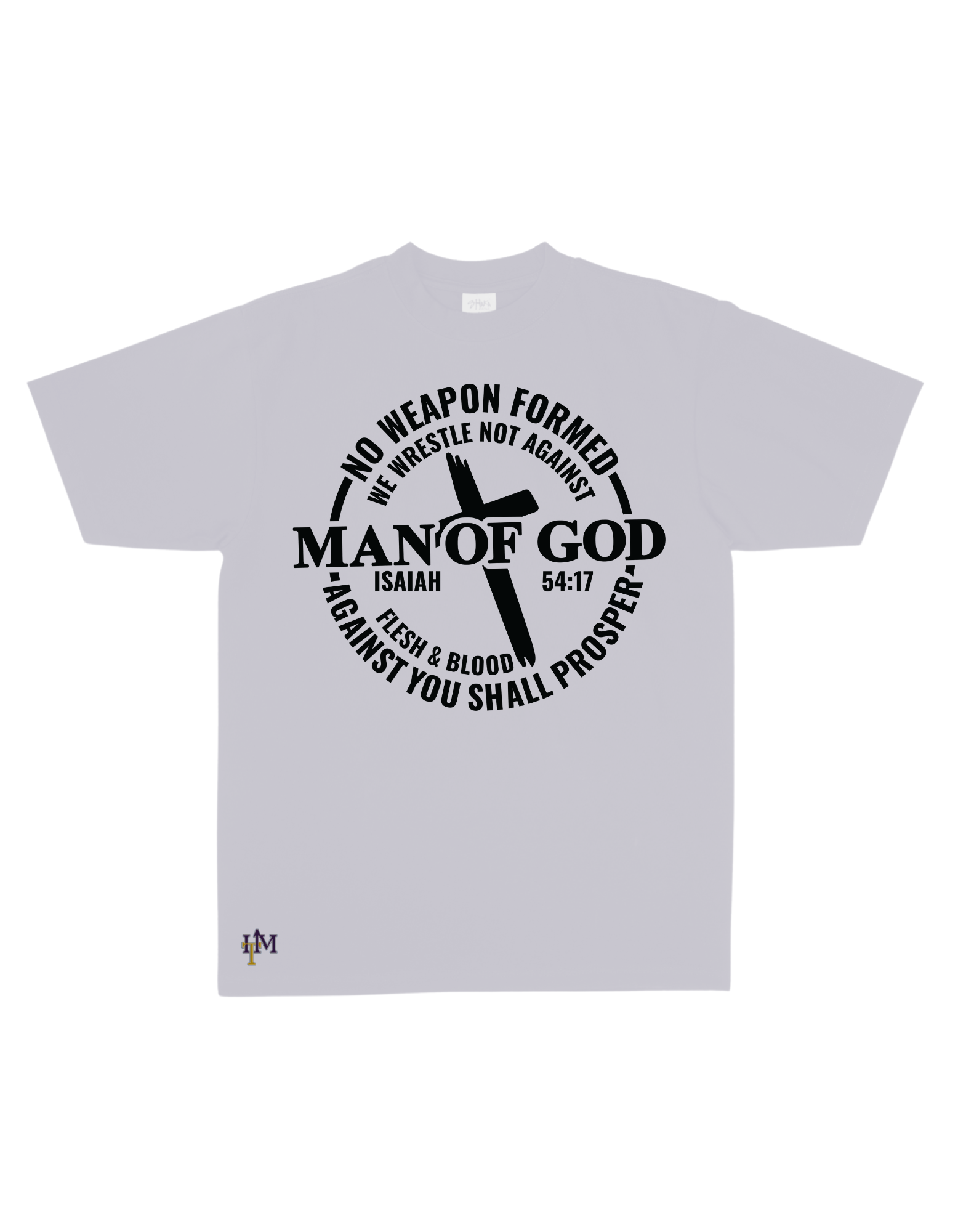 Men's Heavy Weight Cotton (Flocked) Man of God No Weapon Tee