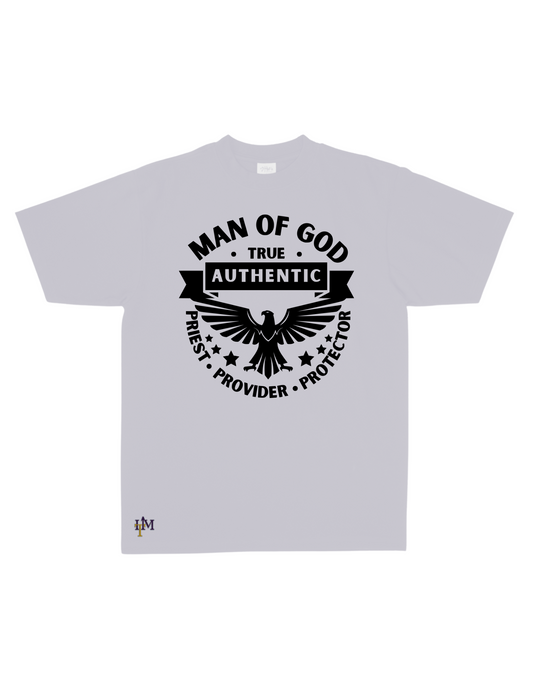 Men's Heavy Weight Cotton (Flocked) Man of God Eagle Tee