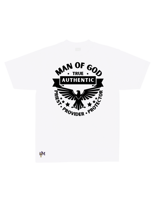 Men's Heavy Weight Cotton (Flocked) Man of God Eagle Tee