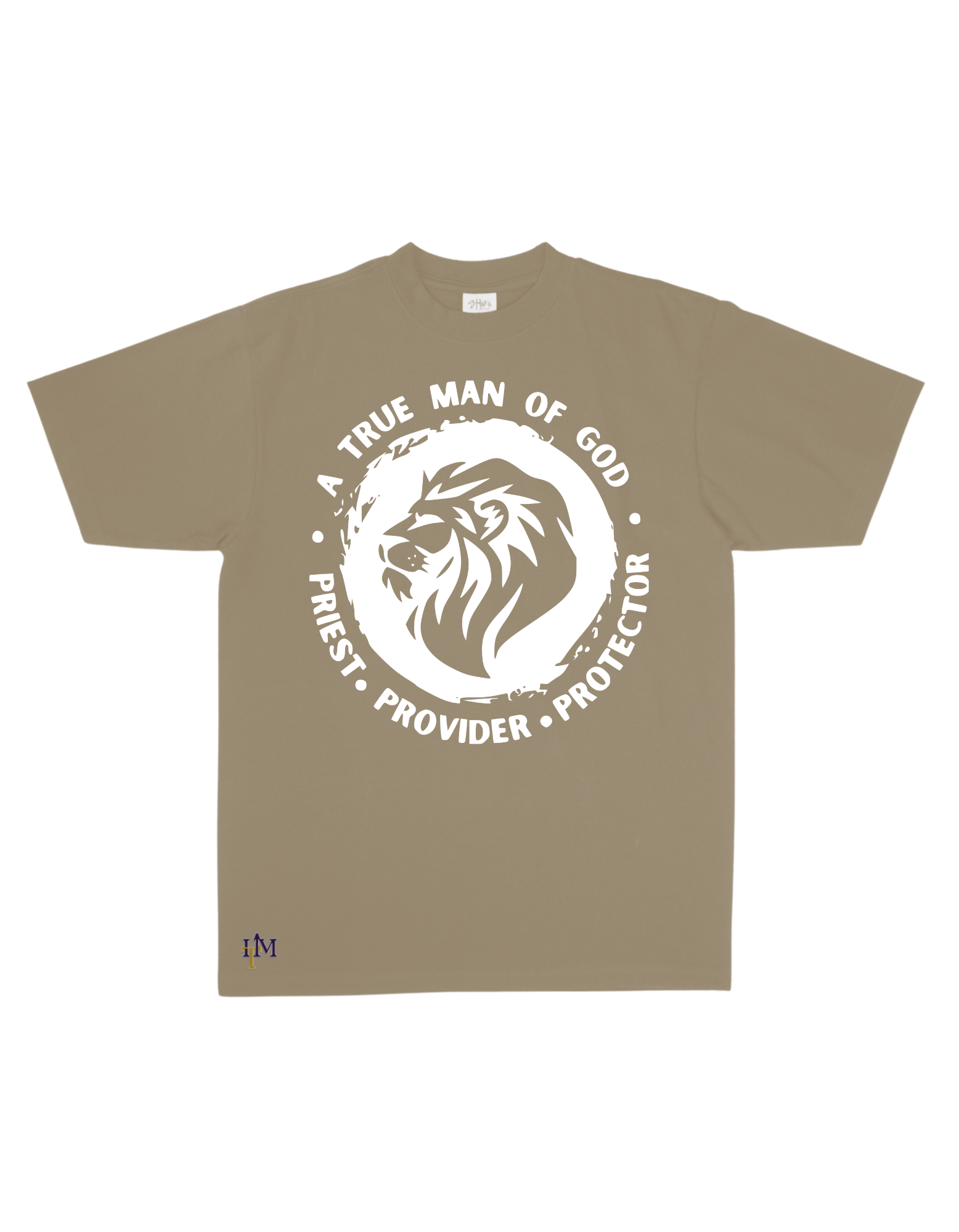 Men's Heavy Weight Cotton (Flocked) Man of God Lion Tee