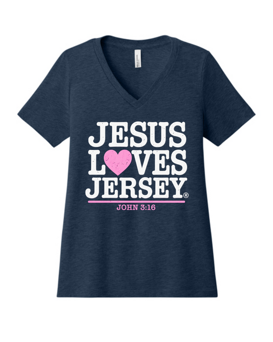 Jesus Loves New Jersey Women’s Tee | John 3:16 Christian Graphic T-Shirt