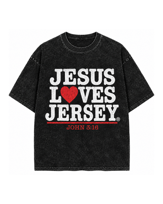 Jesus Loves New Jersey Men’s Tee | John 3:16 Christian Graphic T-Shirt