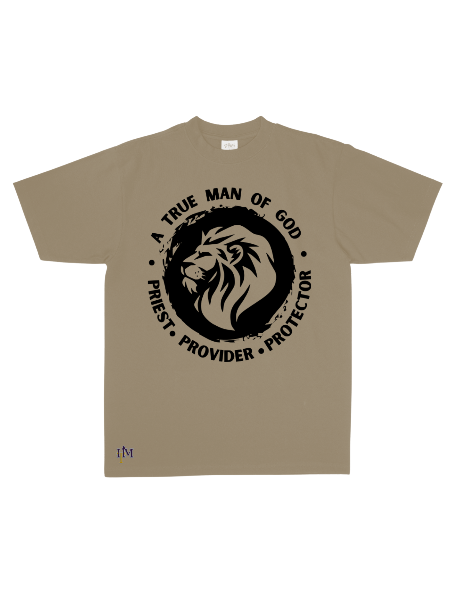 Men's Heavy Weight Cotton (Flocked) Man of God Lion Tee