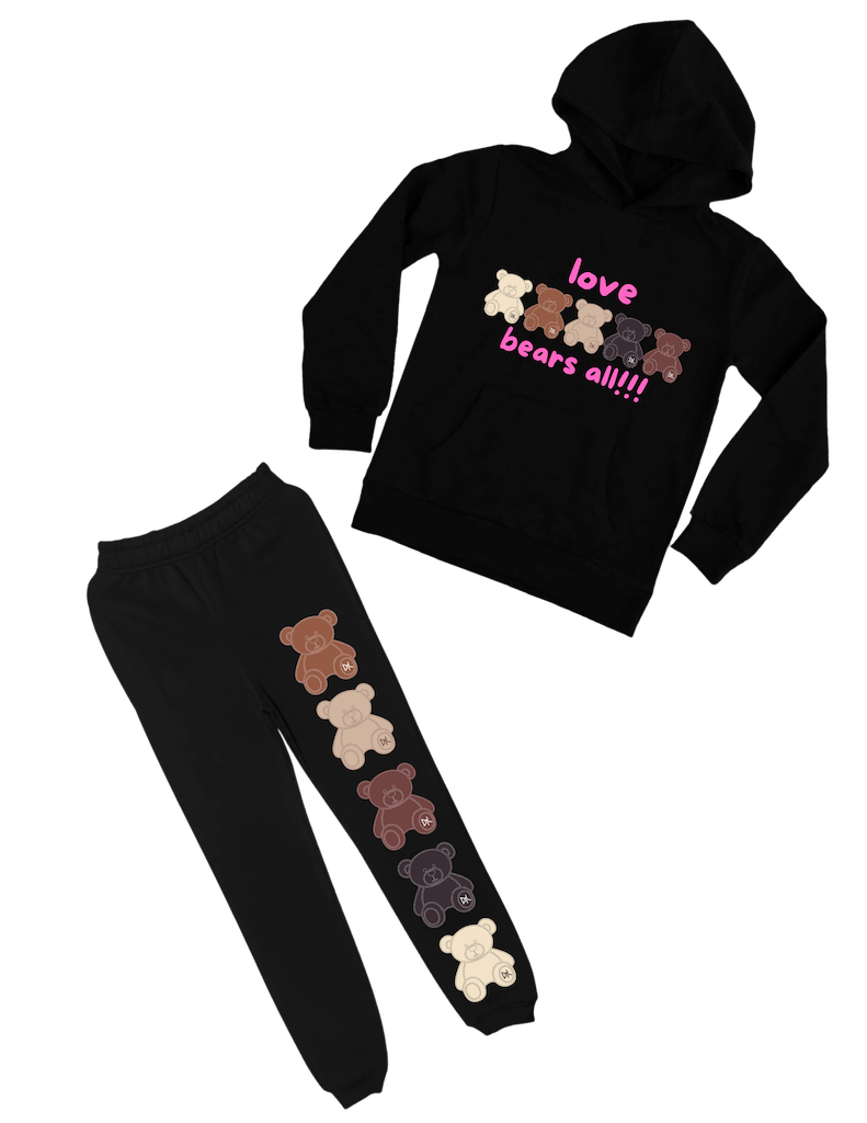 Girls Love Bears All Flavors Pretty In Pink Love Line Jogger Set