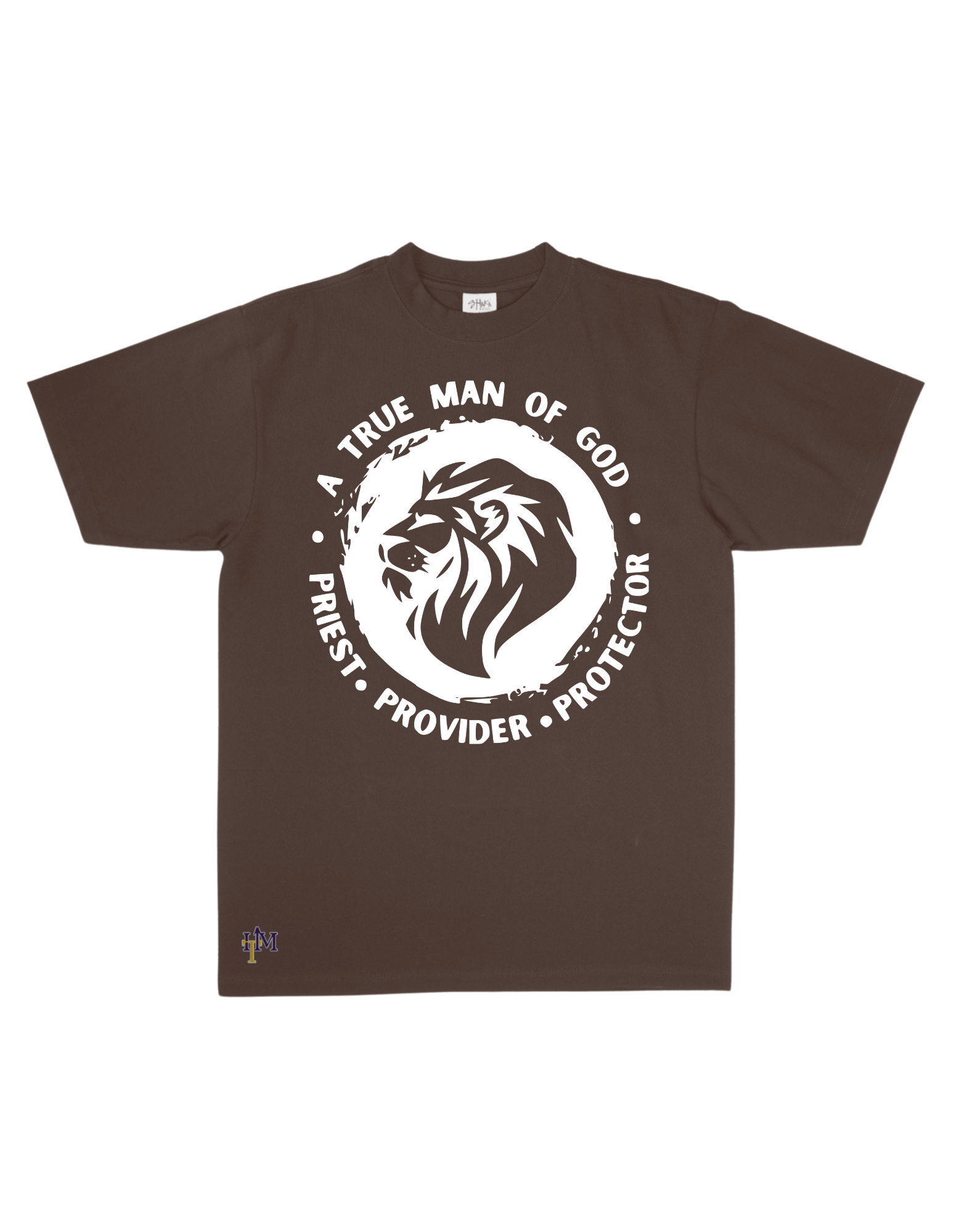 Men's Heavy Weight Cotton (Flocked) Man of God Lion Tee