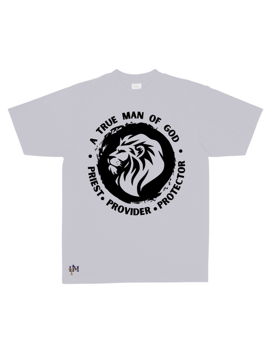 Men's Heavy Weight Cotton (Flocked) Man of God Lion Tee