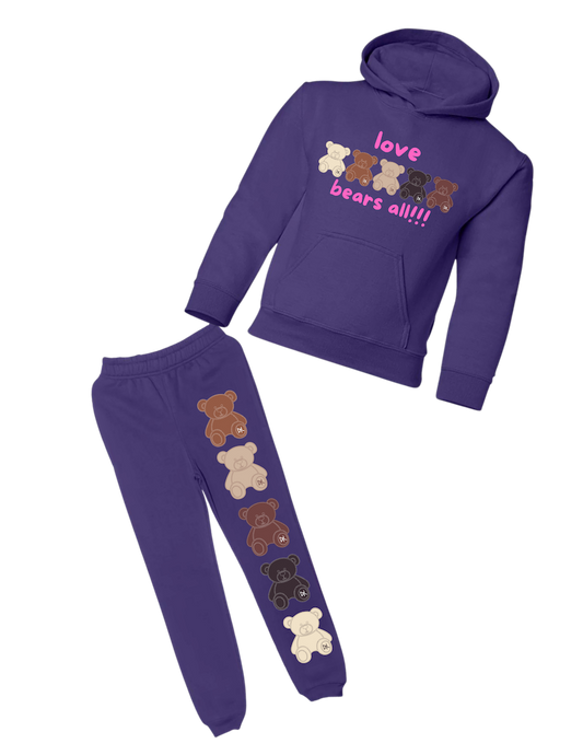 Girls Love Bears All Flavors Pretty In Pink Love Line Jogger Set