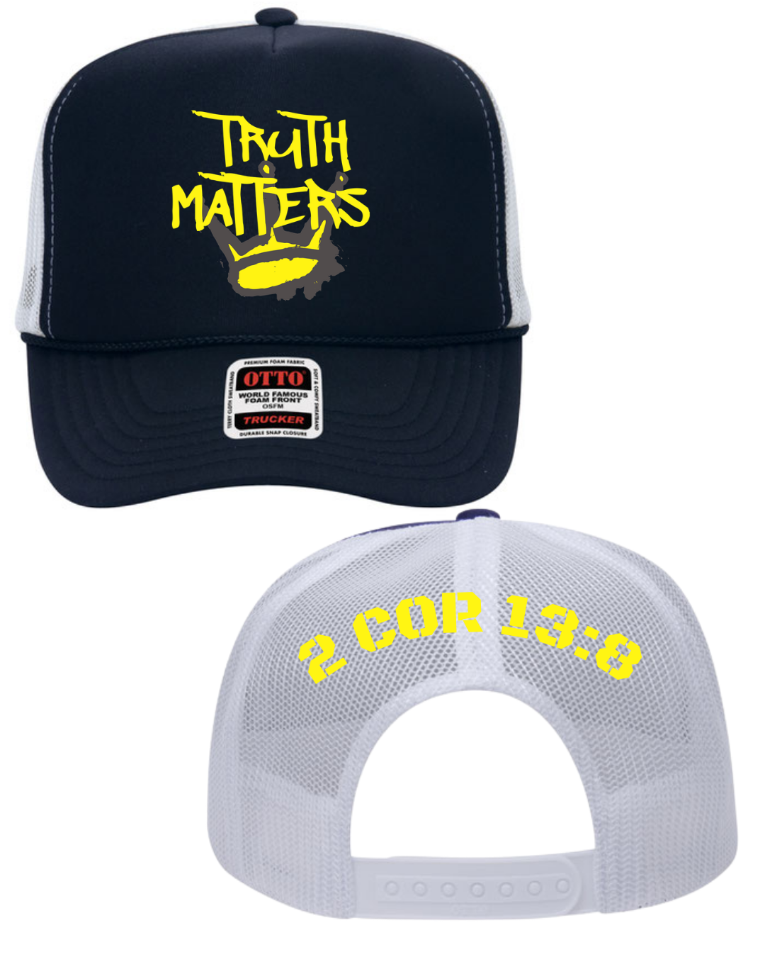 Truth Matters 2 Trucker Hat – Christian Streetwear Snapback | Bold Faith Mesh Cap