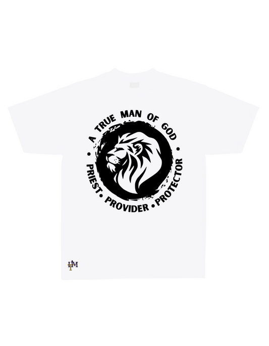 Men's Heavy Weight Cotton (Flocked) Man of God Lion Tee