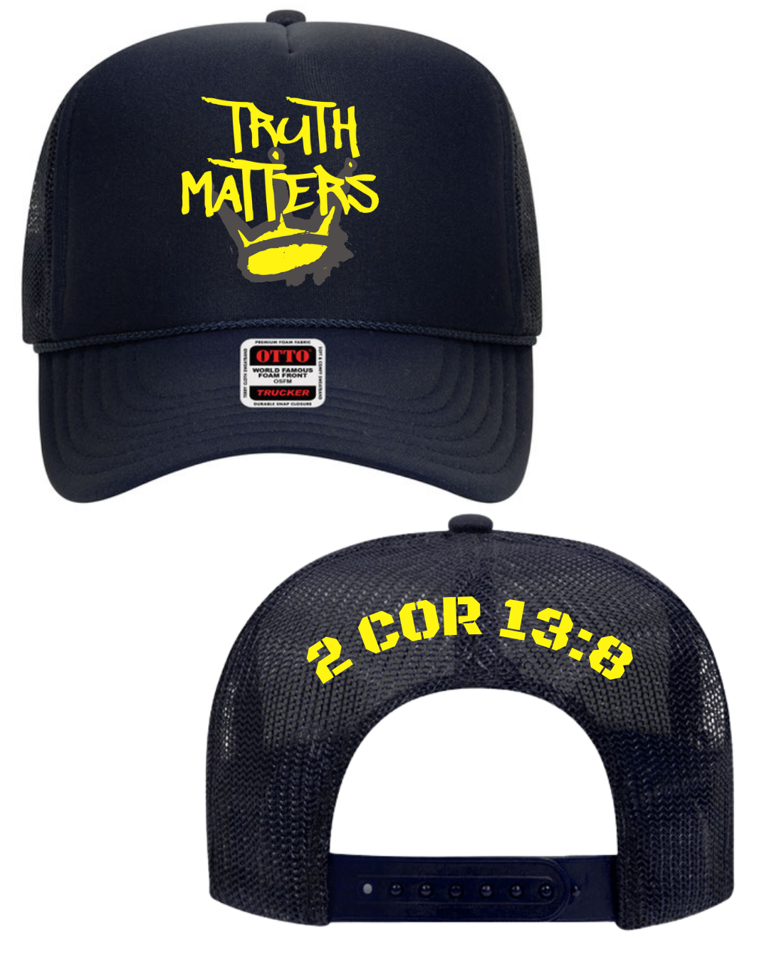 Truth Matters 2 Trucker Hat – Christian Streetwear Snapback | Bold Faith Mesh Cap