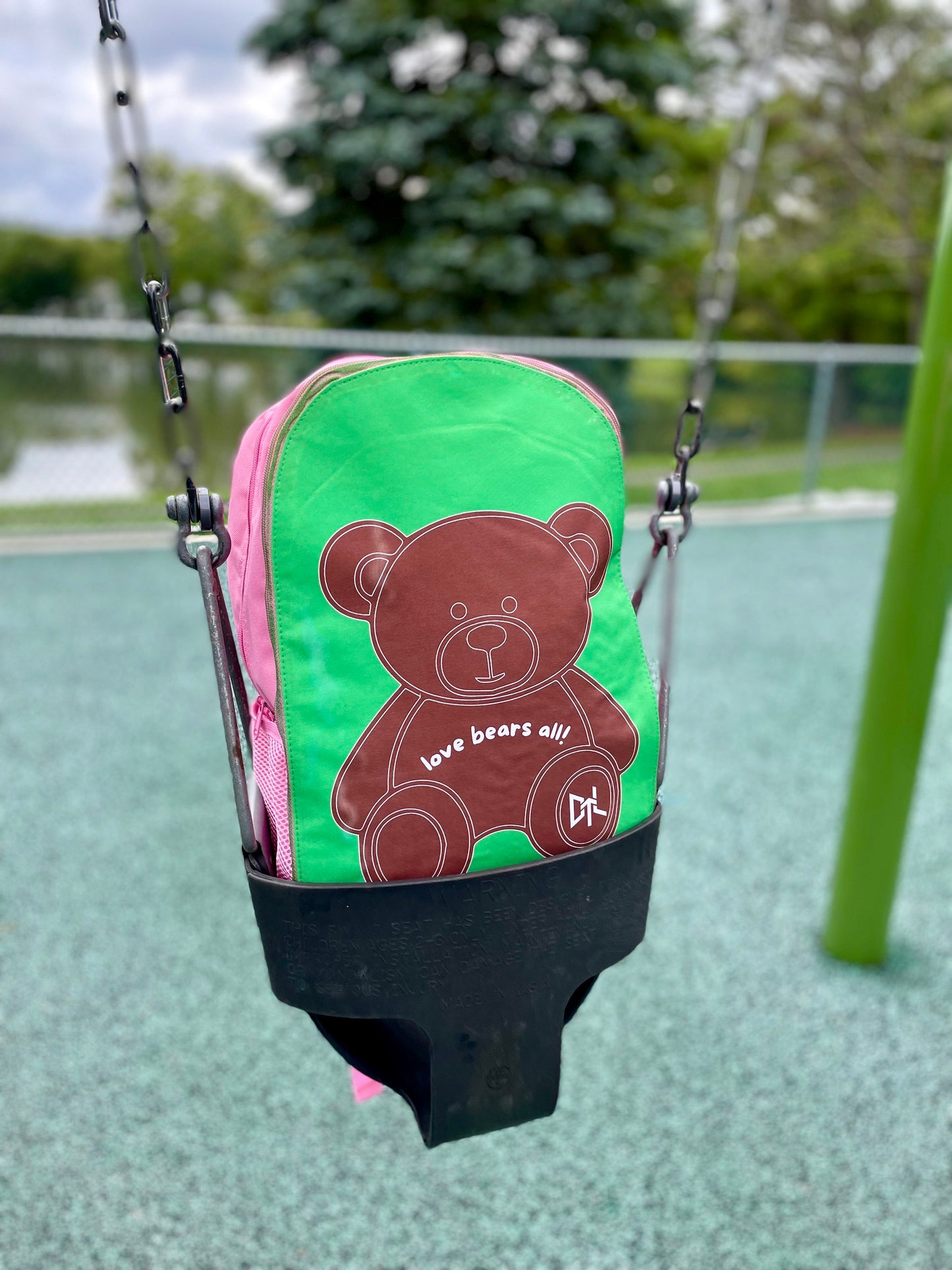 Caramel Bear - Green/Pink