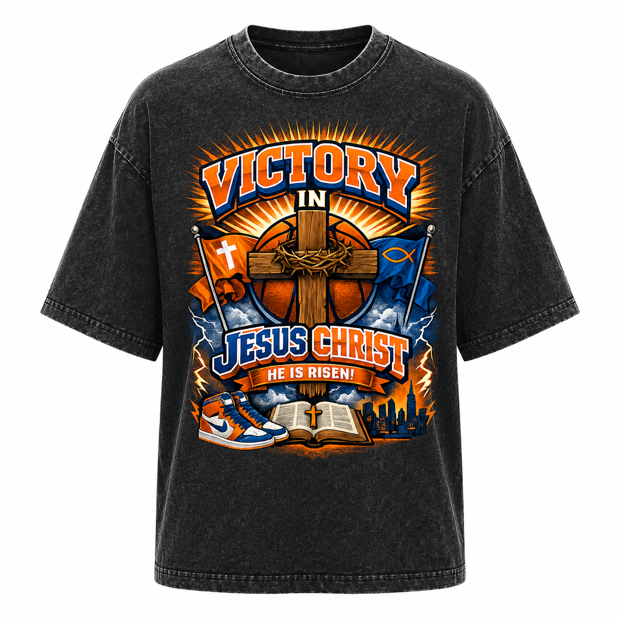 Women's Victory in Jesus Vintage Tee | New York State of Faith Edition
