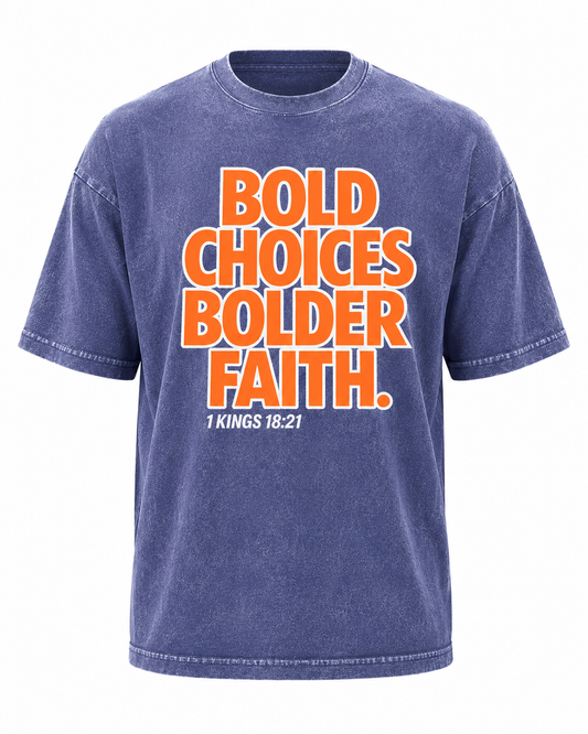 Bold Choices... Bolder Faith. Oversized Vintage Men's Tee | New York State of Faith Edition