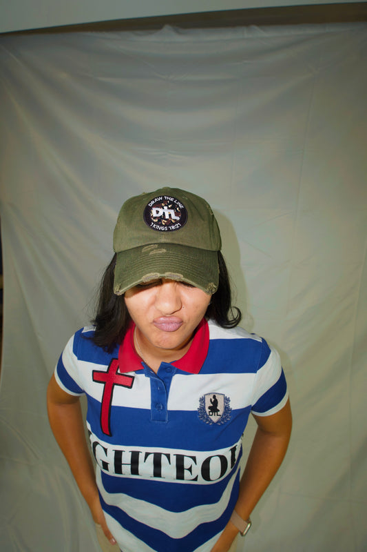 “DTLT” Distressed Dad Hat