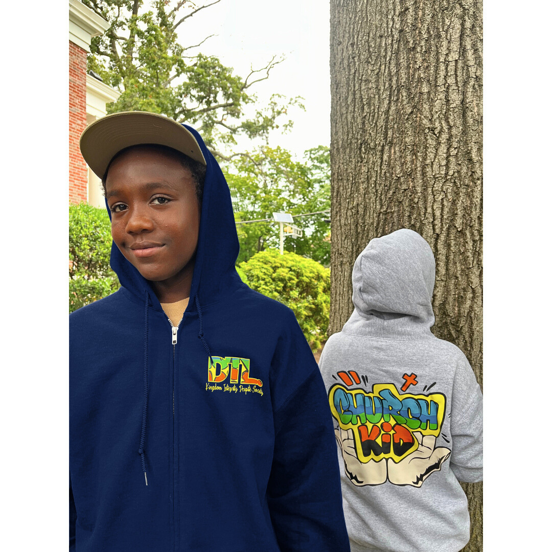 Church Kid N Graffiti Full Zip Hoodie Teen Size