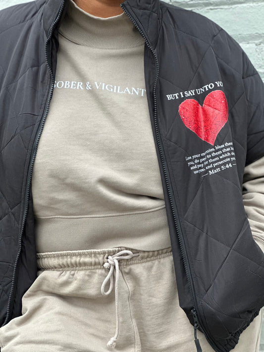 Love Your Enemies Women’s Lightweight Quilted Jacket – Matthew 5:44 Faith Essential