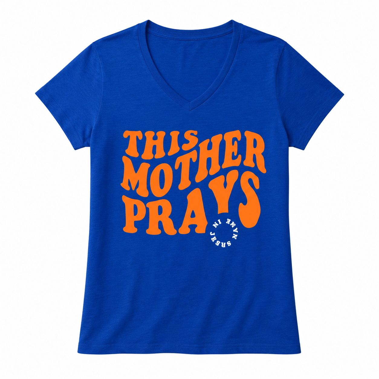 This Mother Prays In Jesus Name V-Neck