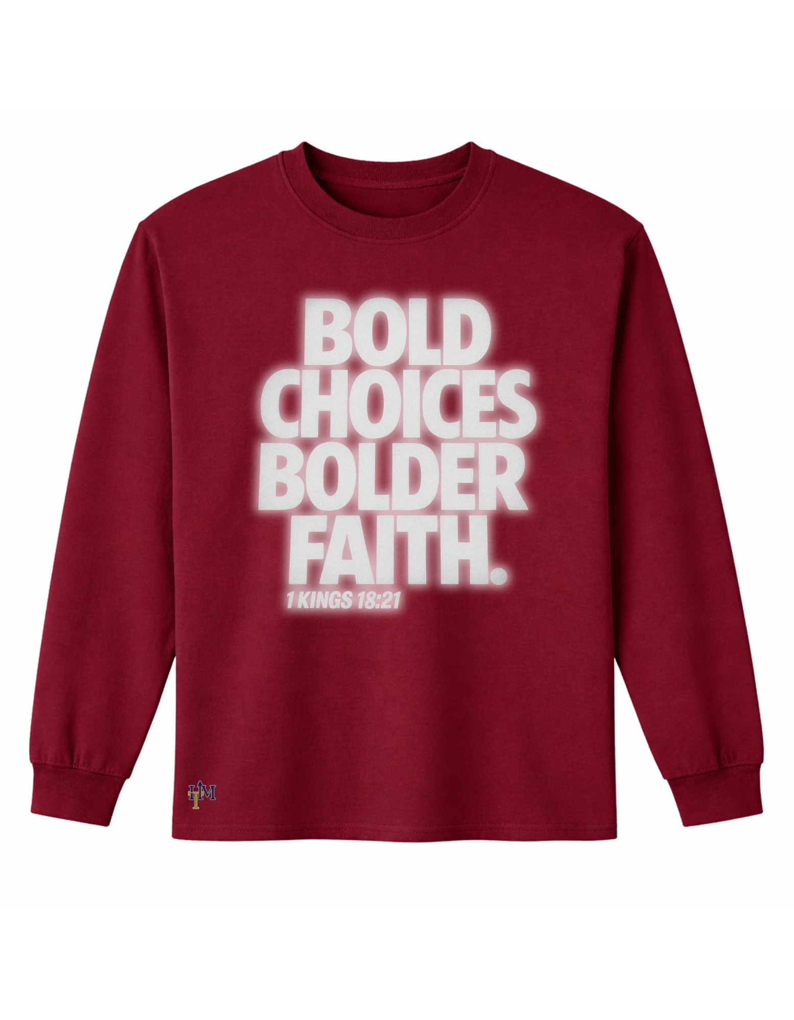 Bold Choices...Bolder Faith Reflective Men's Long Sleeve Tee w/HIM Touch