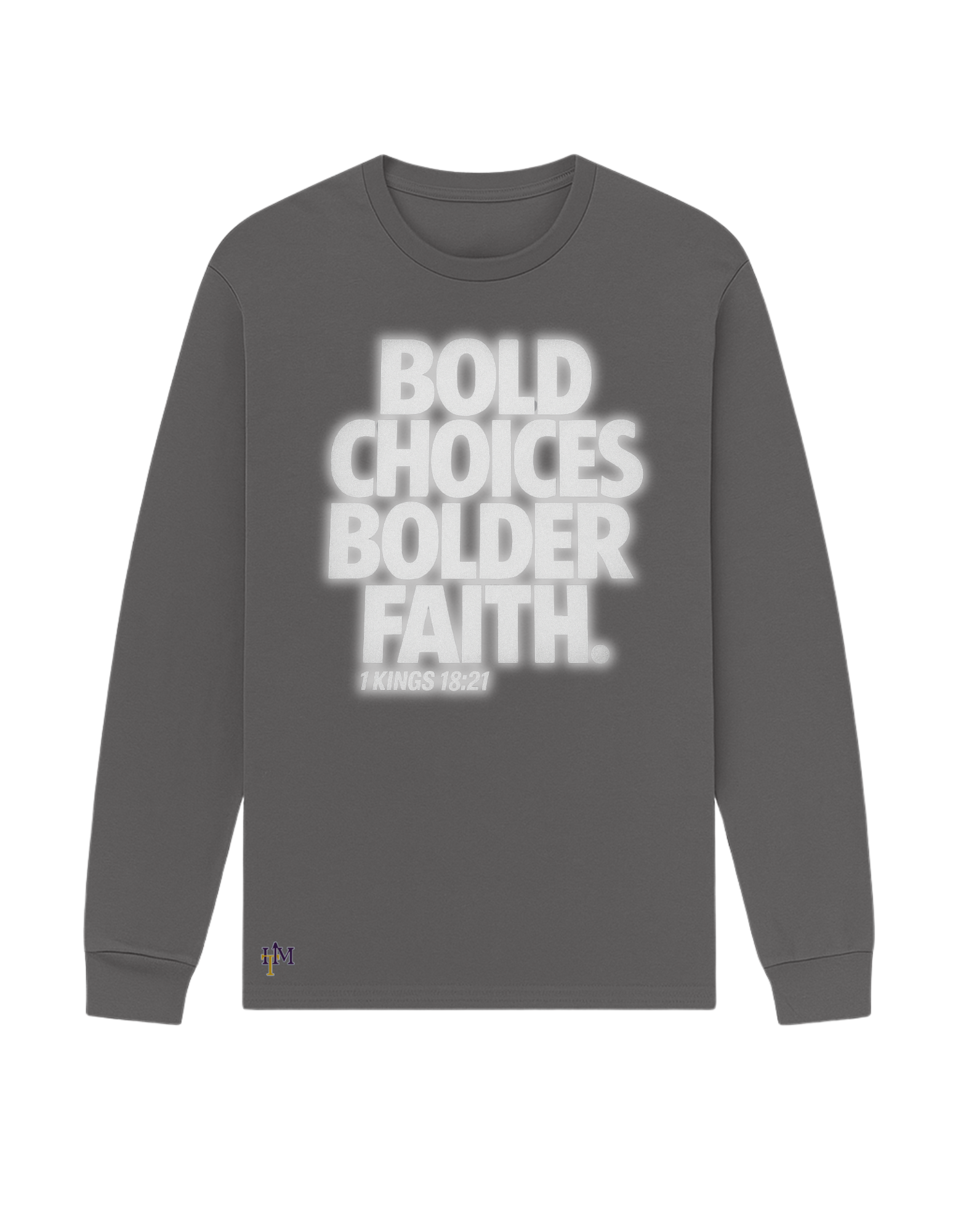 Bold Choices...Bolder Faith Reflective Men's Long Sleeve Tee w/HIM Touch