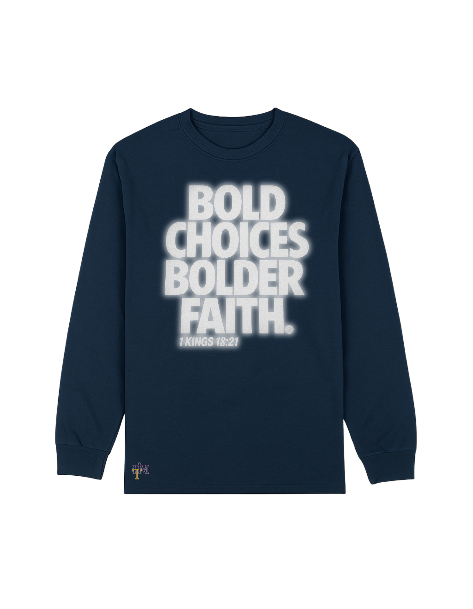 Bold Choices...Bolder Faith Reflective Men's Long Sleeve Tee w/HIM Touch