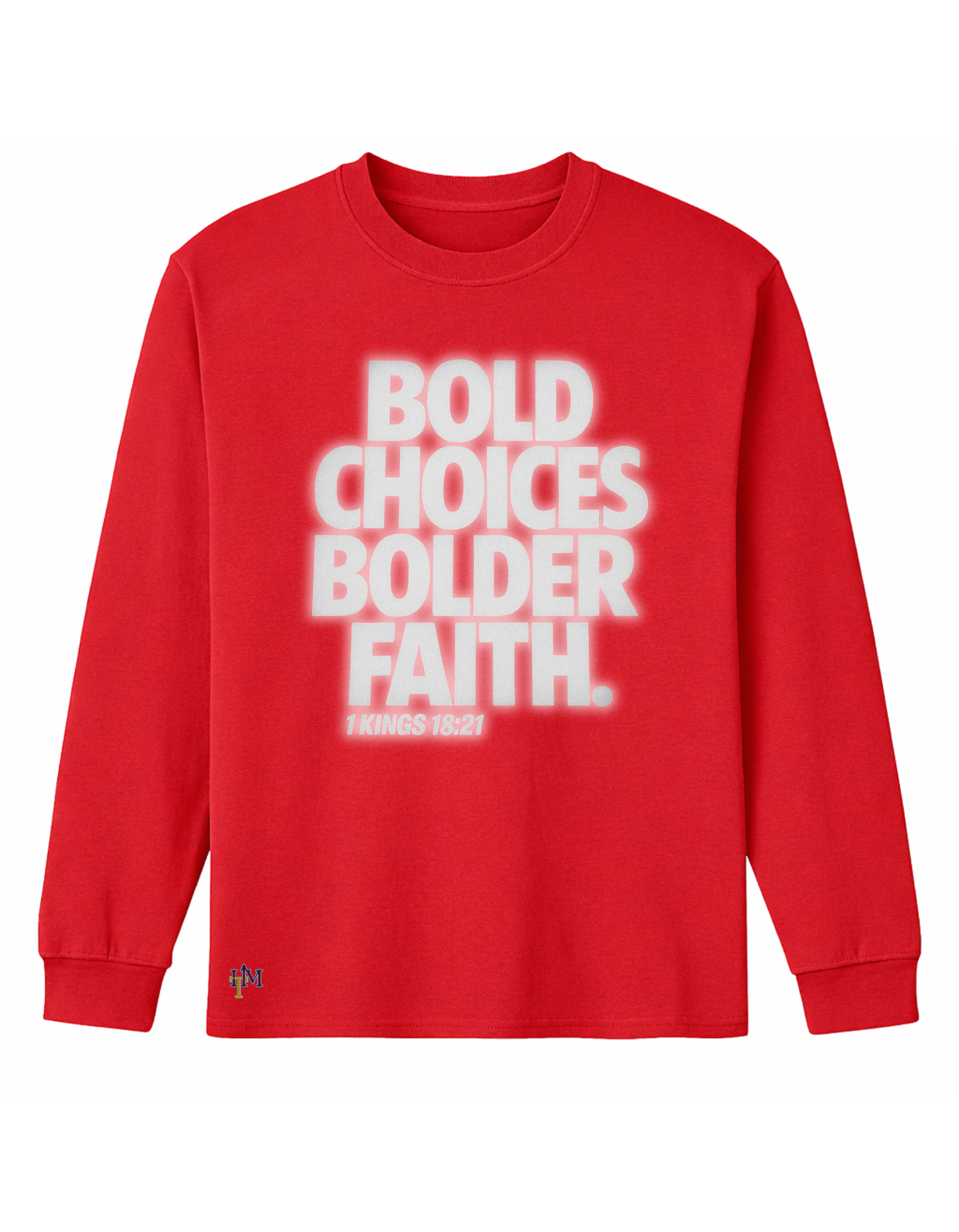 Bold Choices...Bolder Faith Reflective Men's Long Sleeve Tee w/HIM Touch